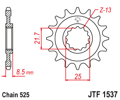 Привідна зірка JT JTF1537.14RB (PBR 2137)