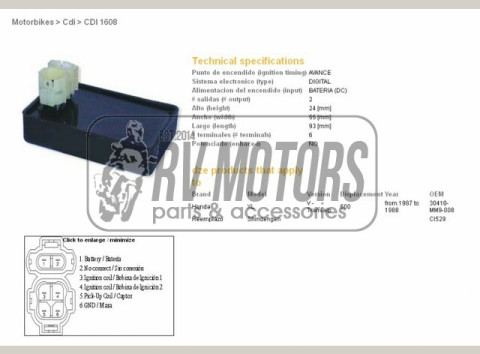 Коммутатор HONDA XL 600 V TRANSALP (87-88) DZE ELEKTRYKA 1608-01