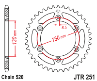 Приводная звезда JT JTR251.50SC (PBR 270) 