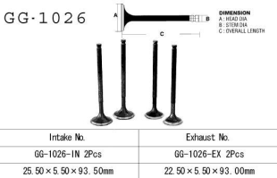 Клапан выпускной HONDA TRX 300 EX '93-'08 VESRAH GG-1026-EX