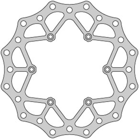 Тормозной диск передний SUZUKI RM 125 '88-10, RM 250 '88-10, DRZ 250 '01-07, YAMAHA YZ 125 '01-16, YZ/YZF/WR 250 '01-16, WRF/YZF 426/450 '02-16, (250X118X3MM) (6X6,5MM) (NG675,NG276) DELTA BRAKING ONL_DBD021D