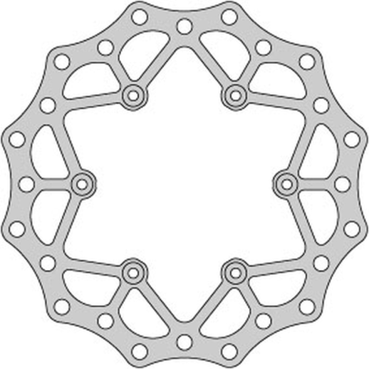 Тормозной диск задний YAMAHA YZ 125 '02-21, WRF 250 '02-21, WR 250 '02-07, YZ/YZF 250 '02-21, WRF/YZF '02-21, (245X115X4MM) (6X6,5MM) (NG789X) DELTA BRAKING ONL_DBD028D