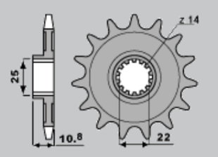 Приводная звезда APRILIA RXV/SXV 450 550 06-12 CHT 214516K (JTF707.16)