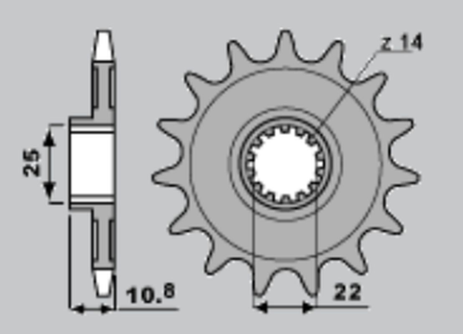 Приводная звезда APRILIA RXV/SXV 450 550 06-12 CHT 214516K (JTF707.16)
