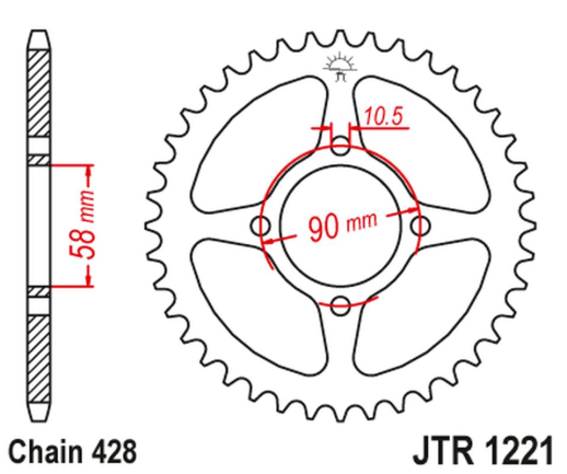 Приводная звезда HONDA CBR 125 11-17, CB 125F (GLR125) 15-17 JT JTR1221.42