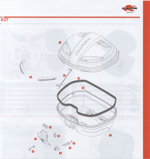 Елемент відкриття кофрів Kappa K35, K37, K47 (Z761NR)