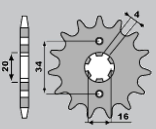 Приводная звезда YAMAHA XT 125R/X 05-09 PBR 2631518NC