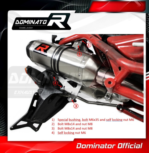 Прямоток DOMINATOR DUCATI MULTISTRADA DS 1000 HP1 2003 - 2007