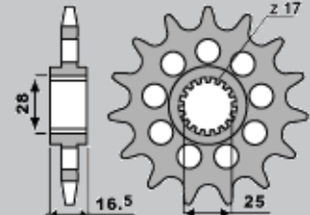 Приводная звезда KTM 950/990/1190 '06-'13 CHT 214717K (JTF1904.17)