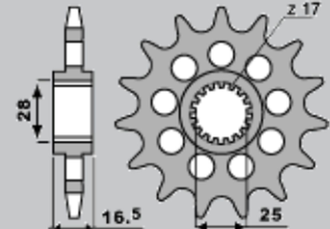 Приводная звезда KTM 950/990/1190 '06-'13 CHT 214717K (JTF1904.17)