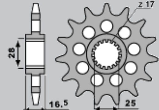 Приводная звезда KTM 950/990/1190 '06-'13 CHT 214717K (JTF1904.17)