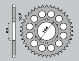 Приводная звезда KAWASAKI ZRX 1200 R/S 01-06, ZXR 750 91-92 JR 48842JR