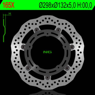 Тормозной диск NG передний YAMAHA MT 03, MT 09, XS R 900, XV 1900, XV1700, R6 03-04, R3,R25 (298X132X5,0MM) (5X8,5MM) NG165X