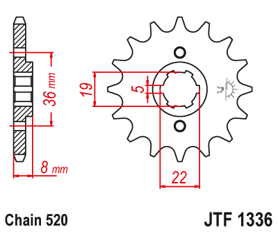 Привідна зірка JT JTF1336.14 (PBR 2502)
