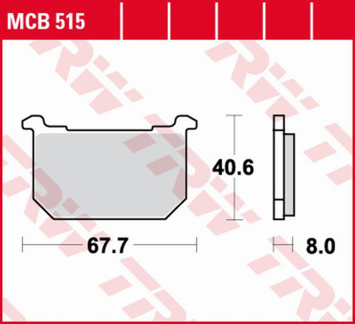 Тормозные колодки KAWASAKI GPZ 400/500 '82-'84, Z 400/500 '81-'83, GPZ/Z/LTD 550 '80-'82, GT/GPZ/Z/LTD 750 '80-'85, Z/GPZ 1000 '79-'83 TRW LUCAS MCB515