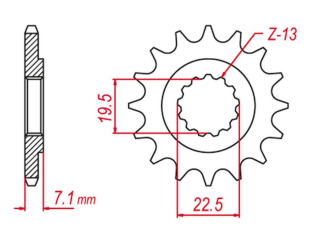 Приводная звезда SUZUKI GN 250 '82-'99, GZ 250 '99-'11, TY 250 X '98-'19 GROSSKOPF 43415G (JTF434.15)