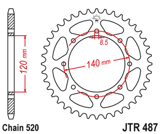 Приводная звезда KAWASAKI KLE 500 '97-'05 (+1) JT JTR487.47