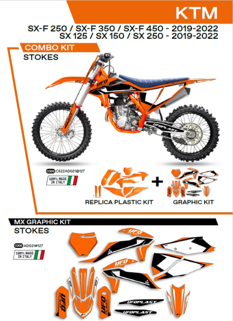 Комплект пластика  KTM SX/SXF 125/150/250/350/450 '19-'22  UFO C522AD021127