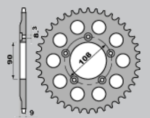 Приводная звезда DUCATI 750 PASO '86-'90, 906 PASO '90-'93 JR 102638JR