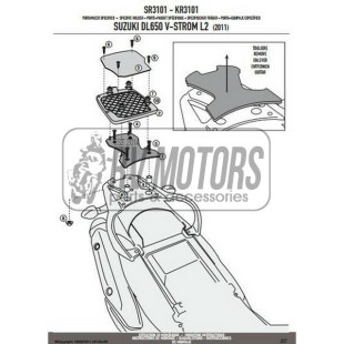 Крепления кофра KAPPA (без площадки) SUZUKI DL 650 V-Strom (11-15) KR3101