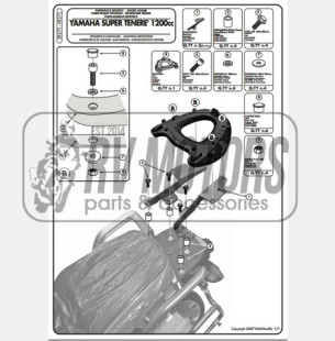 Крепления кофра KAPPA (с площадкой) Yamaha XT 1200Z/ZE Super Tenere (10-15) KR371