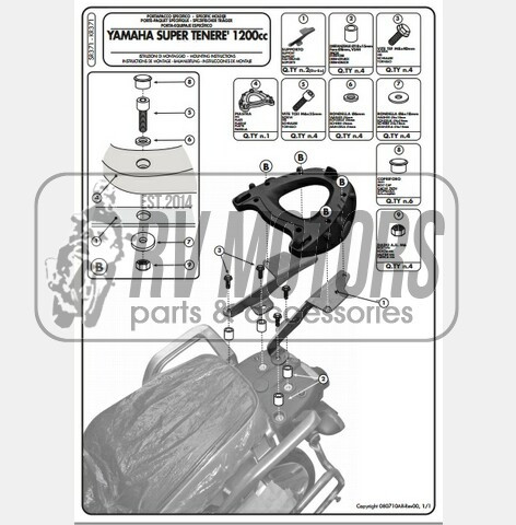 Кріплення кофра KAPPA (з майданчиком) Yamaha XT 1200Z/ZE Super Tenere (10-15) KR371