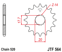Приводная звезда JT JTF564.13 (PBR 440)