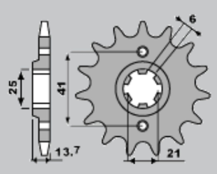 Приводная звезда HONDA VF 500F 84-87 CHT 26815K (JTF286.15)