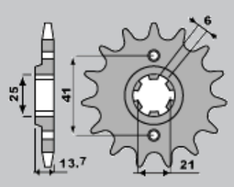 Приводная звезда HONDA VF 500F 84-87 CHT 26815K (JTF286.15)