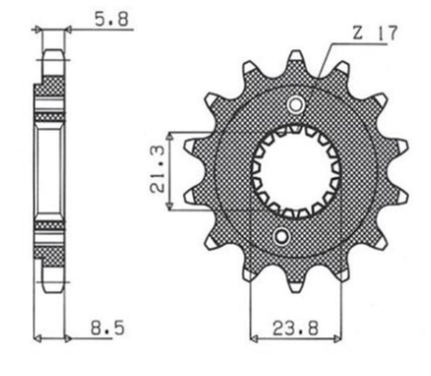 Приводная звезда HONDA TRX 400 EX '99-'04 XR 400 '96-'06 GROSSKOPF 207113G (JTF1322.13)