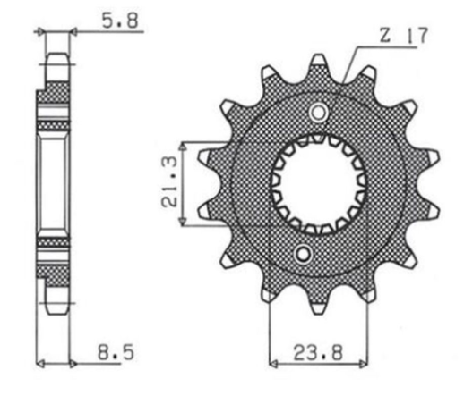 Приводная звезда HONDA TRX 400 EX '99-'04 XR 400 '96-'06 GROSSKOPF 207113G (JTF1322.13)
