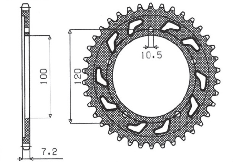 Приводная звезда APRILIA TUONO 1000/1100 12-17 SUNSTAR SUN1-4430-42 (JTR702.42)