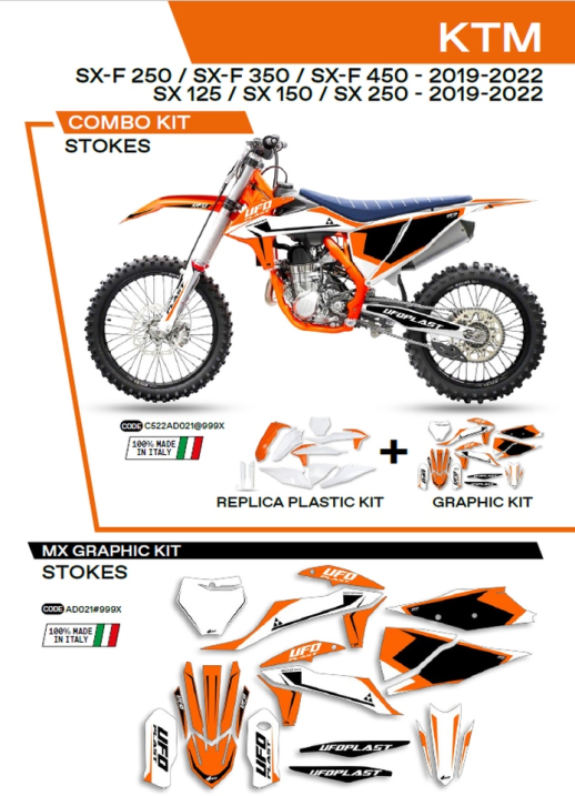 Комплект пластика  KTM SX/SXF 125/150/250/350/450 '19-'22  UFO C522AD021999X
