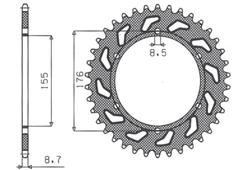 Приводная звезда SUNSTAR 1-5698 42 (JTR 2011.42)