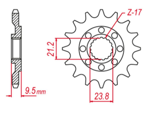 Приводная звезда HONDA CR 250 '88-'08, CRF 450 '02-'22,CRF 250R '22-'23, CR 500, TRX 450/700 '04-'09 GROSSKOPF 34214G (JTF284.14)