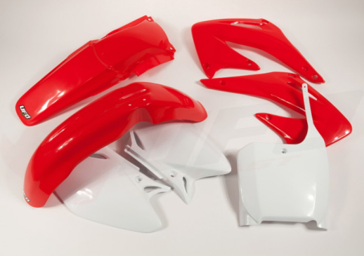 Комплект пластика UFO HONDA CRF 450 R '02-'03 (белый/красный) (HO106E999) HOKIT106999