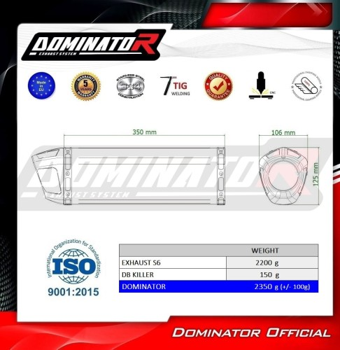 Прямоток Suzuki GSX-R 750 2001-2005 DOMINATOR S6