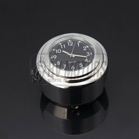 Часы на руль 22-25мм хром/чёрный