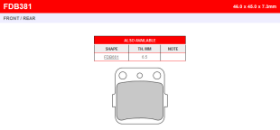 Тормозные колодки FERODO FDB381SG = FDB381SG PLUS