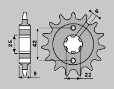 Приводная звезда HONDA CB250N 81-83 CHT 27615K (JTF276.15)