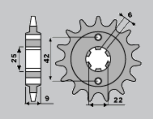Приводная звезда HONDA CB250N 81-83 CHT 27615K (JTF276.15)