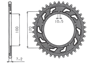 Приводная звезда APRILIA SMV 750 DORSODURO 08-12 SUNSTAR SUN1-4430-46 (JTR702.46)