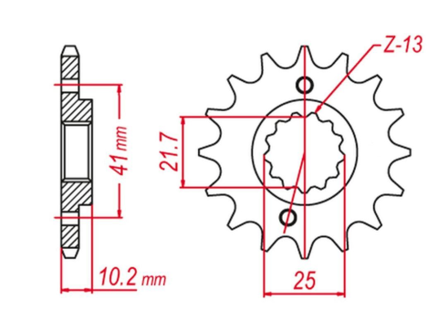 Приводная звезда APRILIA 650 PEGASO '05-'09, HONDA NX 650 '89-'01, YAMAHA MT-03 '06-'12, XT 660 '06-'15, XTZ 660 '08-'15 GROSSKOPF 34515G (JTF308.15)