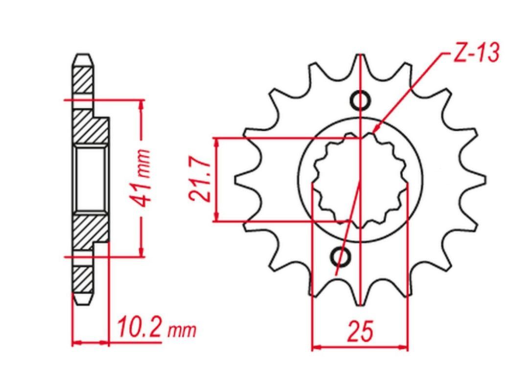 Приводная звезда APRILIA 650 PEGASO '05-'09, HONDA NX 650 '89-'01, YAMAHA MT-03 '06-'12, XT 660 '06-'15, XTZ 660 '08-'15 GROSSKOPF 34515G (JTF308.15)