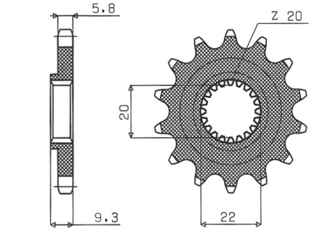 Приводная звезда KAWASAKI KXF 250 '06-'17 SUNSTAR SUN3B013 (JTF1446.13)