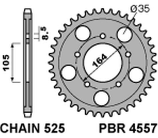 Приводная звезда GILERA GP 800 '09-'13, APRILIA SRV850 '12 (+2) PBR 455749C45