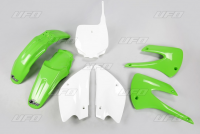 Комплект пластика UFO KAWASAKI KX 85 '01-'13 (зелёный/белый) (KA207KE999) KAKIT207K999
