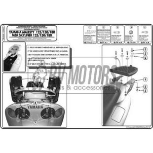 Крепления кофра KAPPA (без площадки) Yamaha Majesty 125-150-180 (01-11) KR460