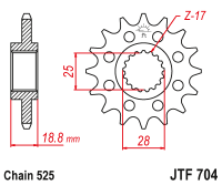 Приводная звезда JT JTF704.17 (PBR 2078) 