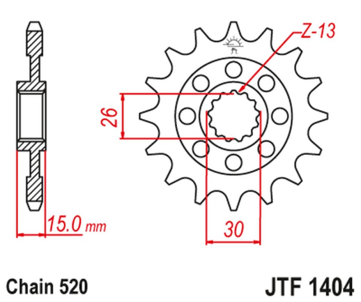 Приводная звезда BMW S1000 RR, '09-22', 1000 HP4 '13-15 JT JTF1404.15